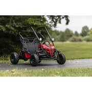 Coleman Powersports EVKG200 48V Electric Two-Seater Go-Kart, Off-Road Vehicle Up to 18 MPH & 15 Miles Range, Dual Drive Modes, Hydraulic Disc Brakes, Ages 13 and Up, Red