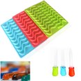 thumbnail image 3 of Worm Silicone Mold with Dropper Chocolate Jelly Candy Ice Cube Baking Mould Baking Tool (Green), 3 of 7