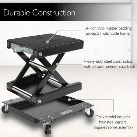 Pyle Motorcycle Scissor Jack Lift W Dolly Portable Ez Bike Rack Front Rear Center Tire Wheel Pyle Motorcycle Scissor Jack Lift W, Low Profile Motorcycle Lift Table
