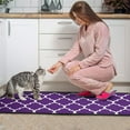 thumbnail image 5 of Moroccan Trellis Kitchen Mats Set 2 Pieces Super Waterproof Non-Slip Soft Kitchen Rugs Machine Washable Kitchen Floor Mat for Kitchen,Floor, Bathroom, Sink, Laundry,17x24/17x48,Purple, 5 of 5