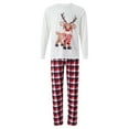 thumbnail image 4 of Family Matching Christmas Pajamas Outfits, Long Sleeve Deer Printed Tops Elastic Plaid Pants/Romper Sets, 4 of 6