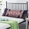 thumbnail image 2 of Paisley Long Body Pillow Cover - Vintage Bohemian Floral Print, Soft & Breathable Ethnic Fabric, Hidden Zipper, 20"x54" - Elegant Home Decor Gift for Side Sleepers & Pregnancy Support, 2 of 7