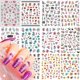 thumbnail image 1 of Flowers Nail Art Stickers Colorful Floral Rose Nail Art Decals Holographic 3D Self-Adhesive Flower Leaf Heart Nail Sticker(12 Sheets), 1 of 4