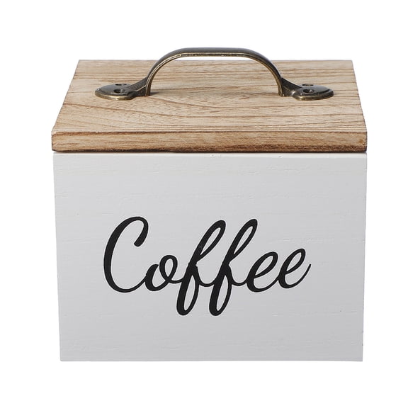 OULII Coffee Capsule Storage Box Vintage White Wooden for Home Use