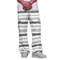 thumbnail image 2 of GrmtClth Mens' Baggy Striped Cargo Pants Horizontal Stripe Drawstring Waist Soft Blend Casual Workout Slacks Gray M, 2 of 3