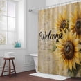 thumbnail image 5 of Sunflower Leaves Welcome Fabric Shower Curtain Vintage Brown Washable Shower Curtains for Bathroom, Waterproof Bath Curtain with Hooks Home Decor 36x72in, 5 of 8