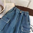thumbnail image 4 of AherBiu Toddler Kids Clothes Girls Jeans Vintage Casual Loose Denim Pants Elastic Waisted Trousers, 4 of 5