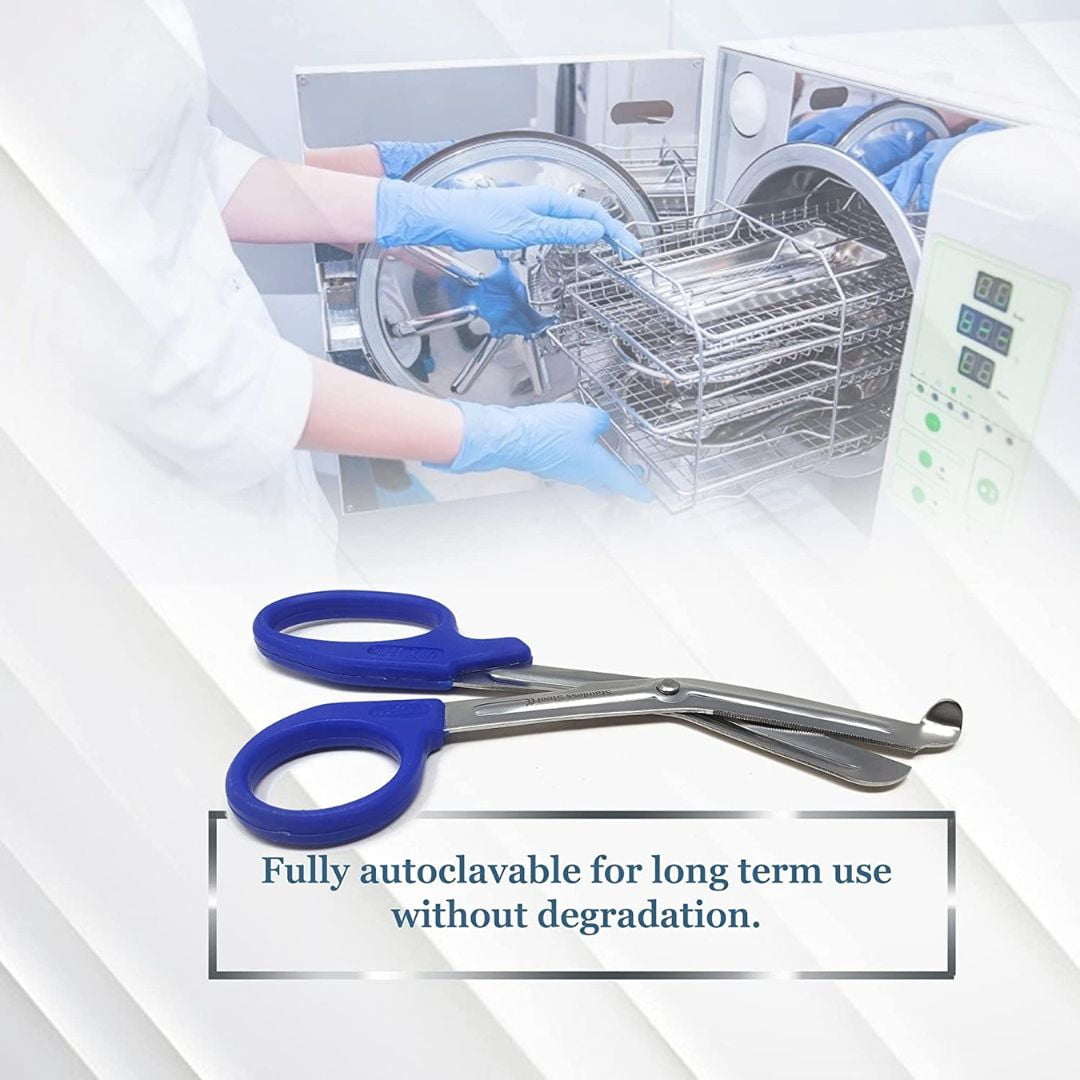 24/Pack Royal Blue Handle Trauma Shears 7.25" Stainless Steel Scissors for Paramedics, EMT, Nurses, Firefighters + More