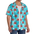 thumbnail image 2 of Pofeuu Crab Swims In The Ocean Print Mens Casual Short Sleeve Shirts Beach Summer Spread Collar Pocket Tops Men's Casual Short-sleeved Shirt-Small, 2 of 5