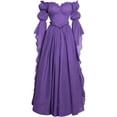thumbnail image 2 of QATAINLAV Medieval Renaissance Dresses for Woman Vintage Victorian Halloween Costume Purple XXL, 2 of 5