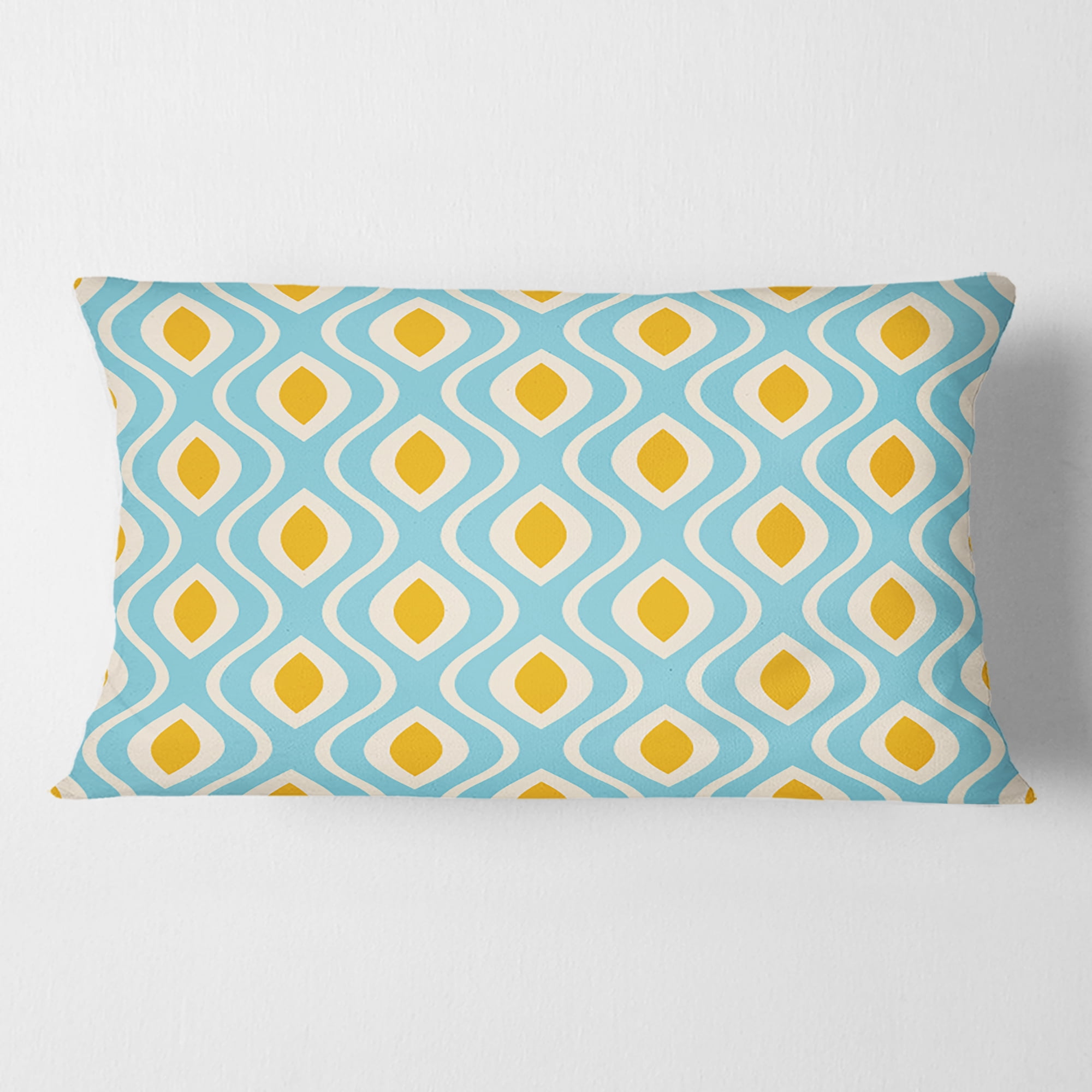 Designart Retro Pattern Abstract Design I' Mid-Century Modern Throw Pillow - 12x20