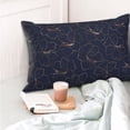thumbnail image 4 of Pofeuu Copper-Gold Gloss Outline Lily Flower Print Polyester Microfiber Plush Pillowcases, Super Soft and Cozy Pillow Case Covers with Envelop Closure（Pillow core not included）-20"x30", 4 of 6