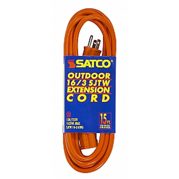 Satco 15 FT Orange Outdoor Extension Cord
