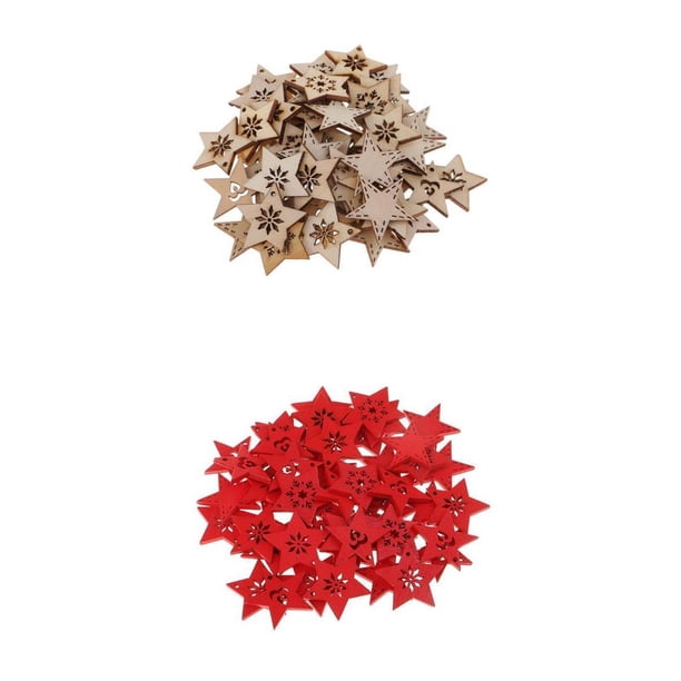 100 Piezas de con Forma de Estrella, de Nieve, Decoraciones Navideñas de , Rojo
