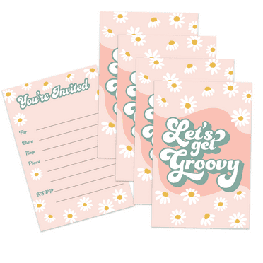 Groovy Birthday Party Invitations & Envelopes Value Pack (20 Count)