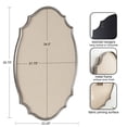 thumbnail image 3 of Kate and Laurel Leanna Decorative Scalloped Metal Pinboard, 24 x 36, Silver, Framed Rounded Oval Vintage Bulletin Board for Unique Display, Organization, and Decor, 3 of 8
