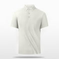 thumbnail image 2 of Quinlirra Men's T-shirts for summer Men's Summer Lapel Solid Button Daily Casual Outdoor Shirt/T-shirt, 2 of 5