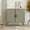 Wash Grey, variant on Smuxee Black Sideboard, Freestanding Buffet Cabinet with 2 PVC Rattan Doors, Storage Cabinet with Adjustable Shelf for Living Room, Entryway, Hallway