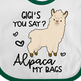 thumbnail image 4 of Inktastic Gigi's You Say Alpaca My Bags Boys or Girls Baby Bib, 4 of 4
