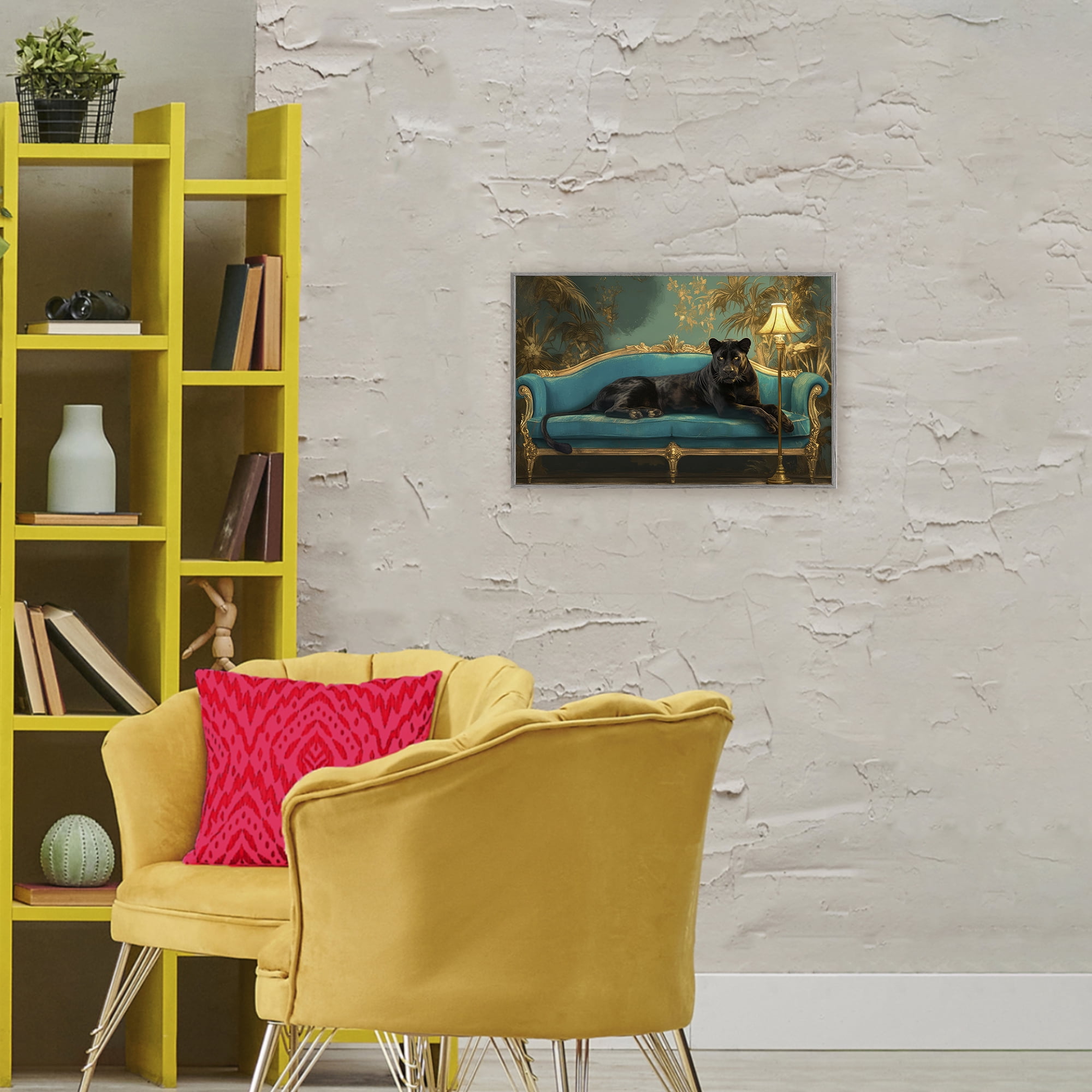 Stupell Industries Exotic Lounging Panther Gray Framed Giclee Art, design by Tina LeCour