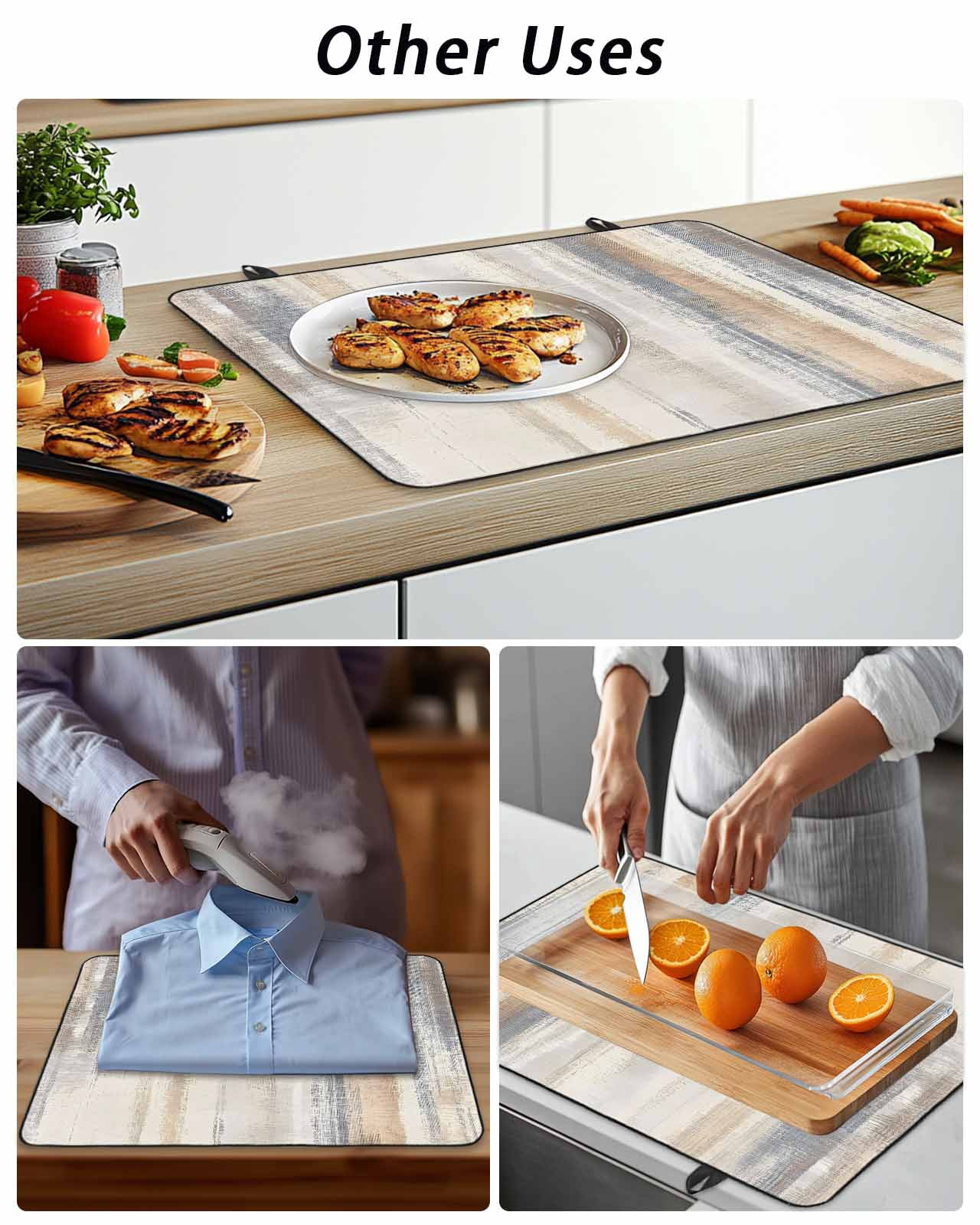 Stove Top Covers for Electric Stove, Beige Grey Glass Stovetop Cover Protector, Abstract Mottled Art Retro Modern Painting Induction Cooktop Protector Oven Mat for Kitchen Countertop 24"x21"