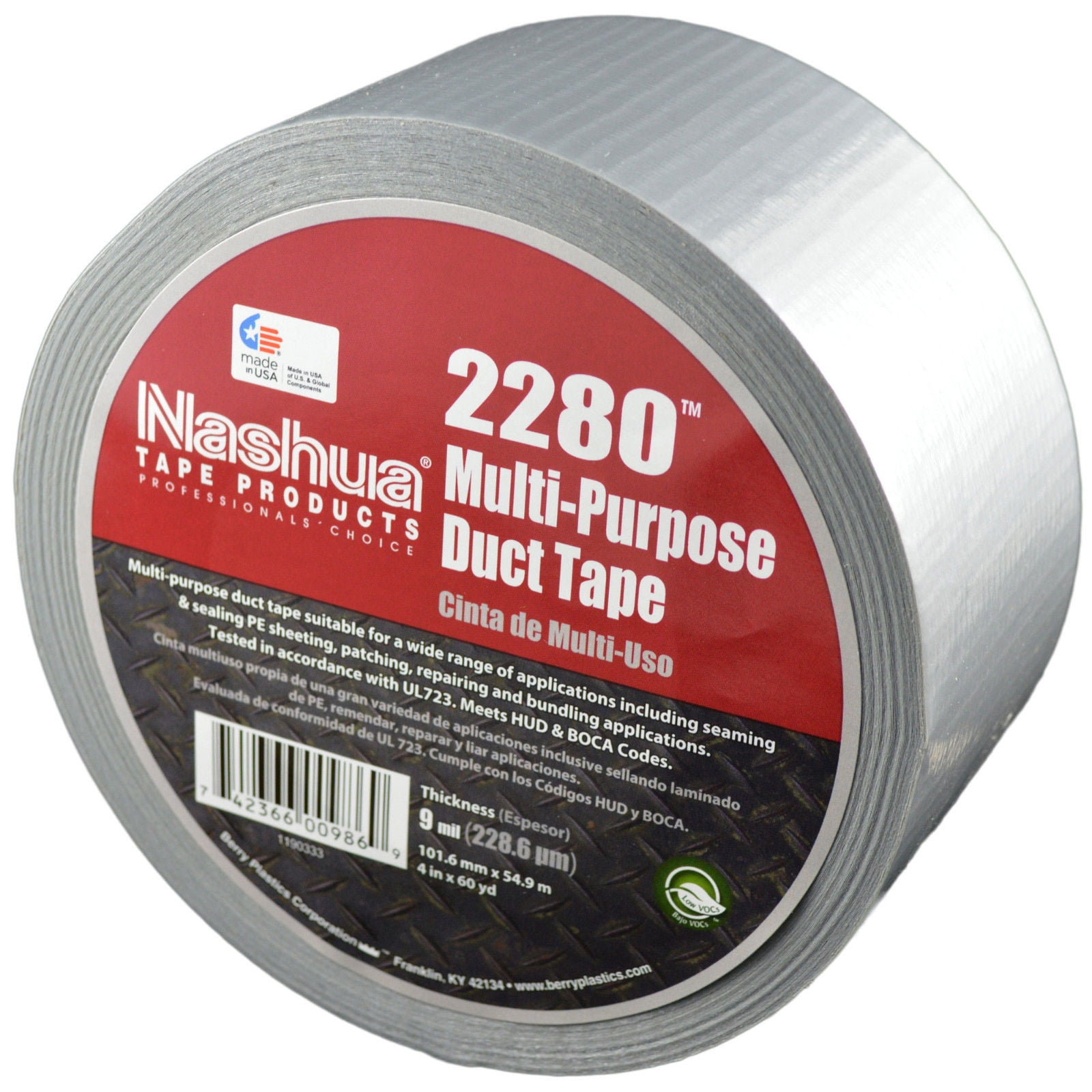 NASHUA 2280 Green Duct Tape Full Case of 16 Rolls 72mm x 55M 