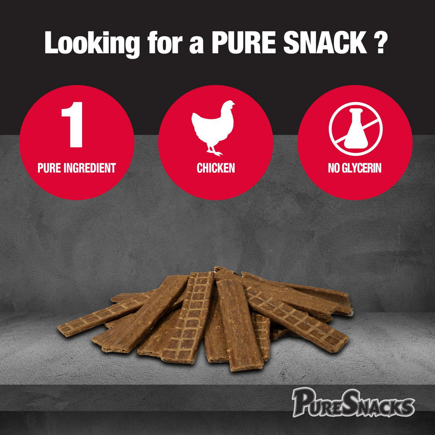 PureSnacks Chicken Jerky Dog Treats, 1 Ingredient, 601g
