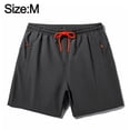 thumbnail image 2 of Pantalones cortos grises con bolsillo con cremallera Pantalones de playa para hombre, 2 of 6