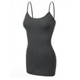 thumbnail image 4 of Emmalise Women's Basic Casual Long Camisole Adjustable Strap Cami Layering Top, Large, 3Pk Black, Khaki, Hth Charcoal, 4 of 9