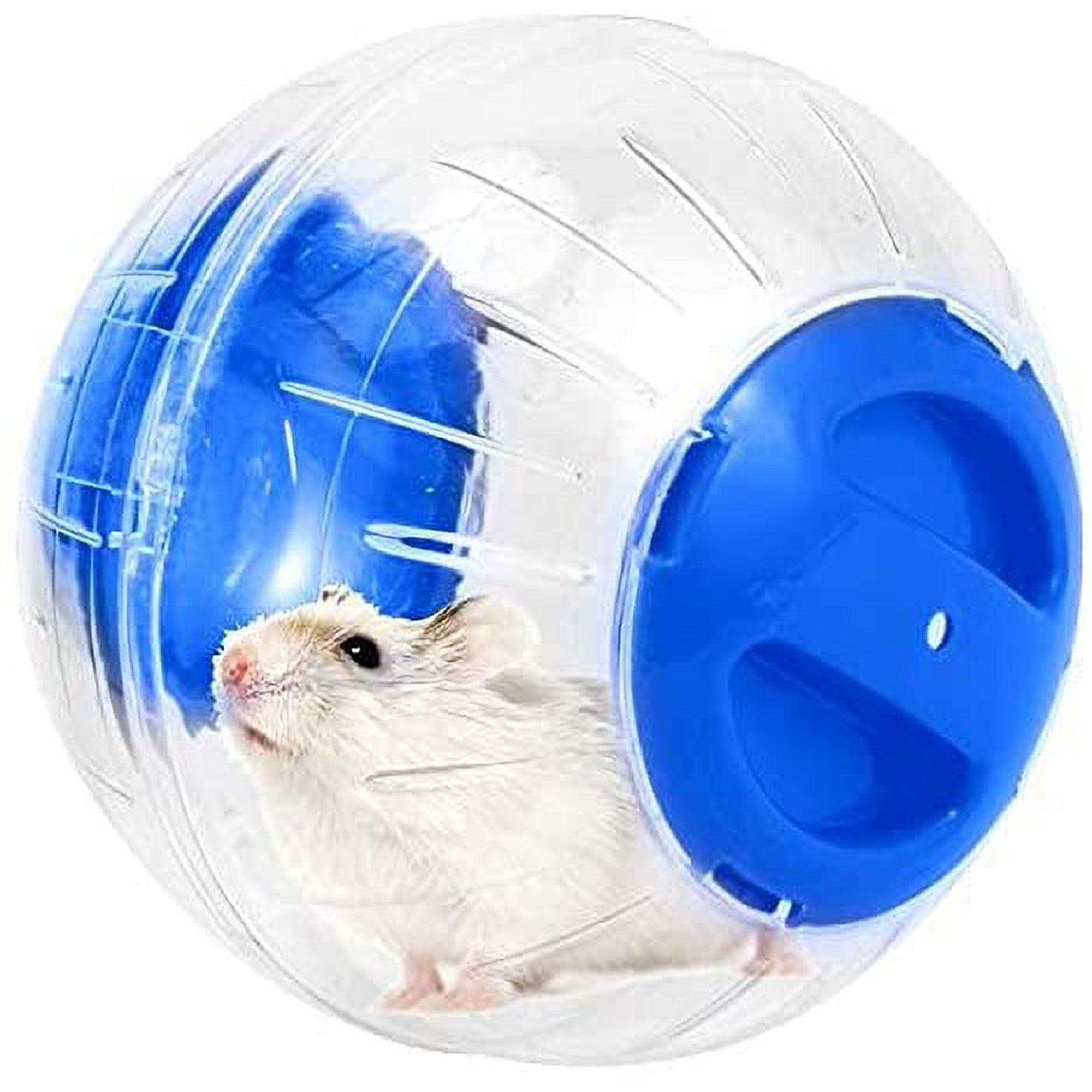 Mini New Cute Dwarf Hamster Running Ball 4.72 Inches Crystal Ball for Hamsters Small Silent Exercise Wheel Cage Accessories for Hamsters Less Than 4 inches 10 cm in Length (Blue)
