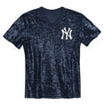 thumbnail image 2 of Juniors Aaron Judge Navy New York Yankees Name & Number Sequin V-Neck Top, 2 of 3