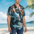 thumbnail image 6 of Picia Cute Koi Fish Serenity Gentle Cotton Regular Fit Short Sleeve Casual Hawaiian Shirt for Men-Small, 6 of 8