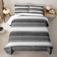 thumbnail image 2 of Homewish Gray Horizontal Stripes Twin Quilt Set,Aesthetic Artwork Twin Coverlet Set,2-Piece, 2 of 7
