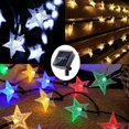 thumbnail image 2 of Cadena de luces LED, cadena de luces solares para exteriores, DS, cadena de luces solares con forma de estrella, luces de hadas solares, 8 modos, iluminación de festivales, luces de patio impermeables, 2 of 4
