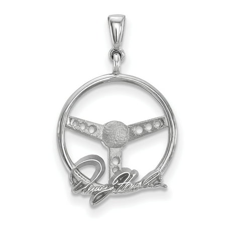 - Roy Rose Jewelry Sterling Silver LogoArt NASCAR Steerling Wheel with Driver Name DENNY HAMILIN # 11 Pendant