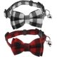 thumbnail image 1 of 2X Dog Collars with Bell and Bow Tie Cute Plaid Collars with Soft Bowknot and Adjustable Buckle for Dogs Cats Pets Red Gray Size S, 1 of 5