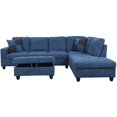 thumbnail image 4 of Ainehome Modern Sectional Sofa L-Shape Sectional Fabric Upholstered Couch with Chaise Ottoman Sectional Sleeper Sofa (Right Hand Facing, Lake Blue), 4 of 7