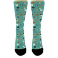 thumbnail image 4 of ThisWear Cat Themed Gifts Colorful Cat Socks Kitty Cat Print Socks Cat Owner Gifts 1-Pair Novelty Crew Socks, 4 of 5