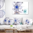 thumbnail image 4 of Designart Blue and Grey Symmetrical Fractal Flower - Floral Throw Pillow - 12x20, 4 of 5