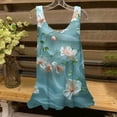 thumbnail image 2 of UPPADA Camisoles d'Été pour Femmes à Col Rond Coupe Ample T-Shirts Décontractés Mode Sans Manches Vêtements de Plage Ourlet Fluide Chandails à Enfiler Hauts Plage Boho Vêtements Liquidation Grande Taille Vêtements pour Femmes Vert Menthe, TTG, 2 of 5