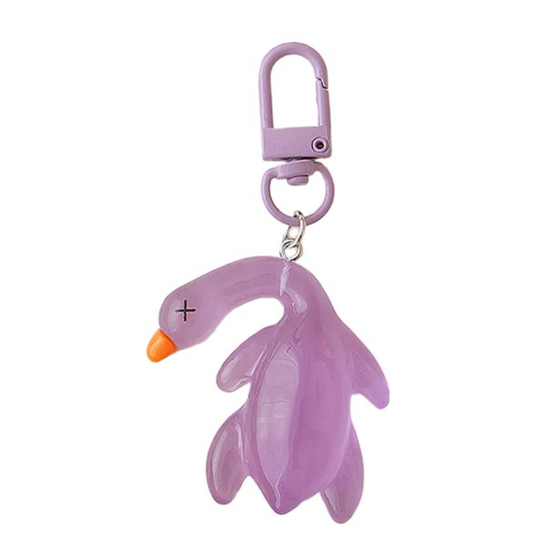 Llavero luminoso de pato asado transparente que cambia de color. ¡Un regalo divertido para novias!