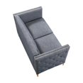 thumbnail image 4 of Bowery Hill Modern Fabric Tufted Loveseat with Pocket Coil Cushions in Gray, 4 of 5