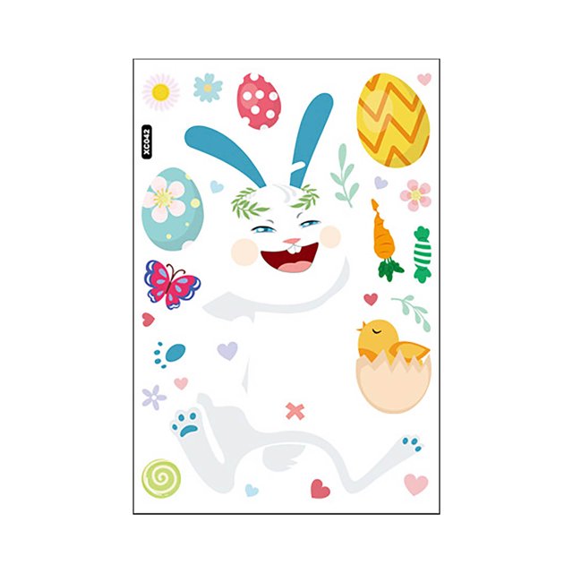 TIELUTT Rabbit Glass Sticker Decal Holiday Decorations Spring Kids Room Home Kitchen Sports Water Bottle Stickers Stickers Adult Developer Stickers for Laptop Sticker Packs Kids Stickers for Adults Me