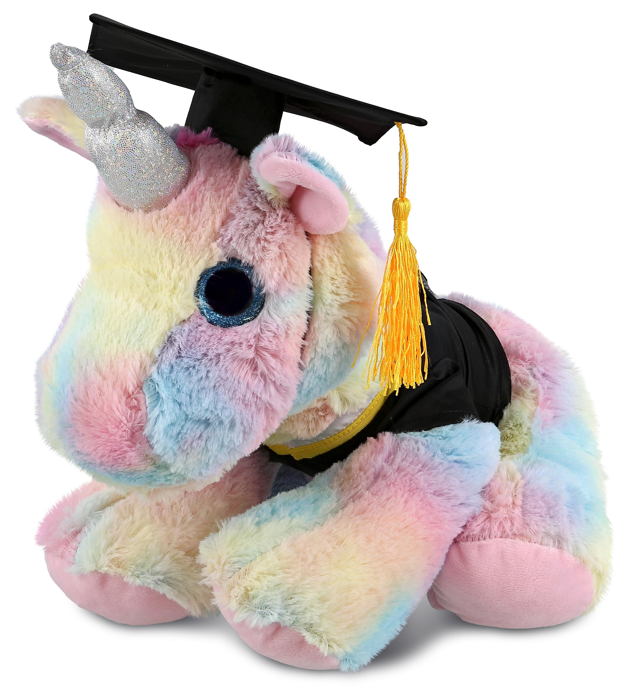 DolliBu Floppy Rainbow Unicorn Graduation Plush Toy Super Soft Plush