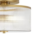 thumbnail image 3 of Possini Euro Design McKenzie 14" Mid Century Modern 2-Light Semi Flush-Mount Ceiling Light Fixture Kitchen Drum Warm Brass Finish, 3 of 8
