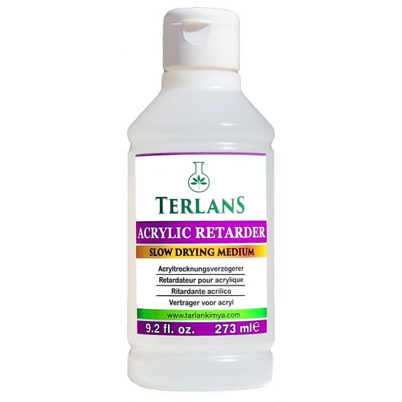 TERLANS Acrylic Retarder with Flip Top Cap 273 ml (9.2 Fl.Oz.) Slow Drying Medium