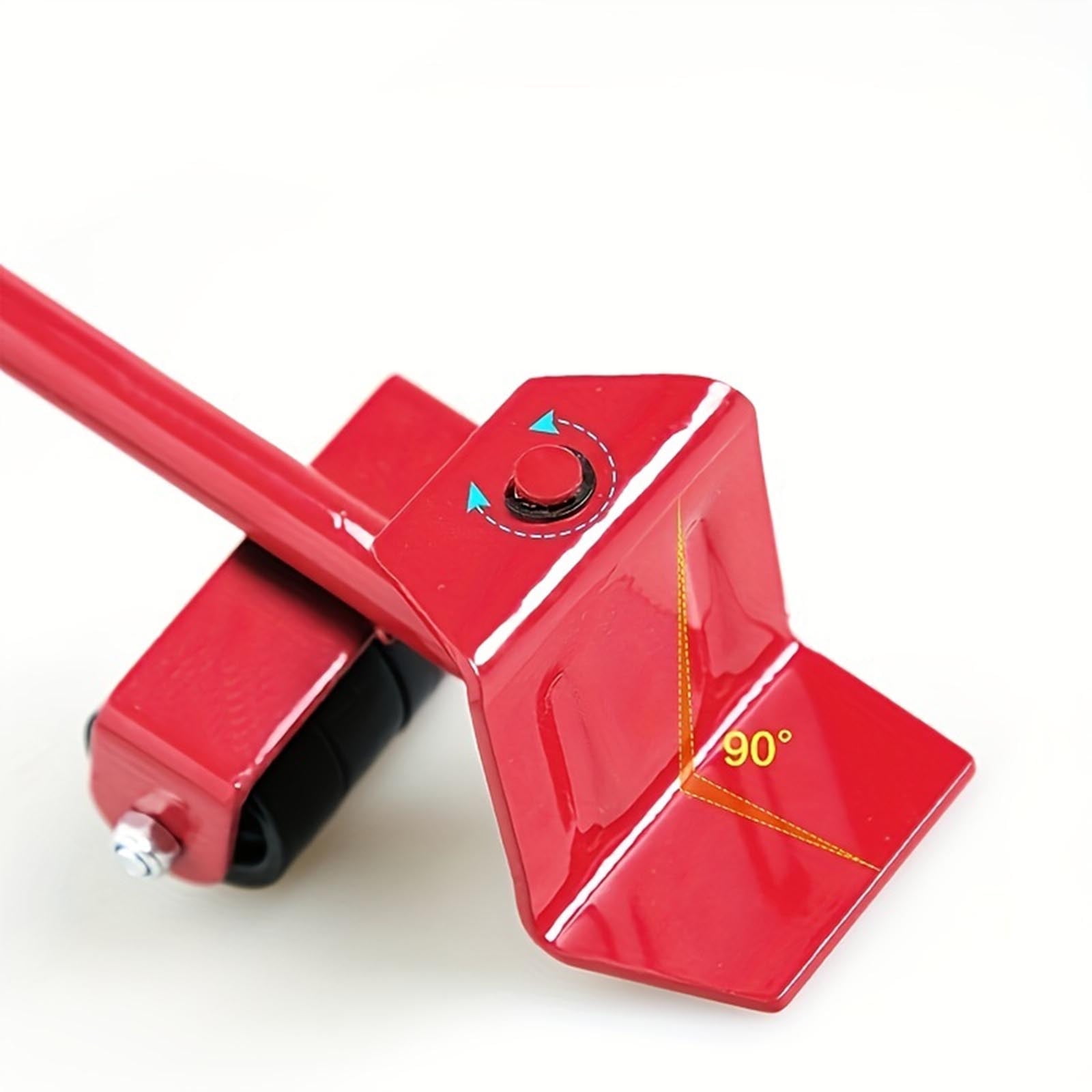 Furniture Moving Tool, Heavy Object Mover with 4 Casters and 1 Pry Bar, Red, for Moving Sofas Beds Refrigerators - Heavy Duty Furniture Lifter with Universal Wheels, for Home Office Warehouse - 1 Set