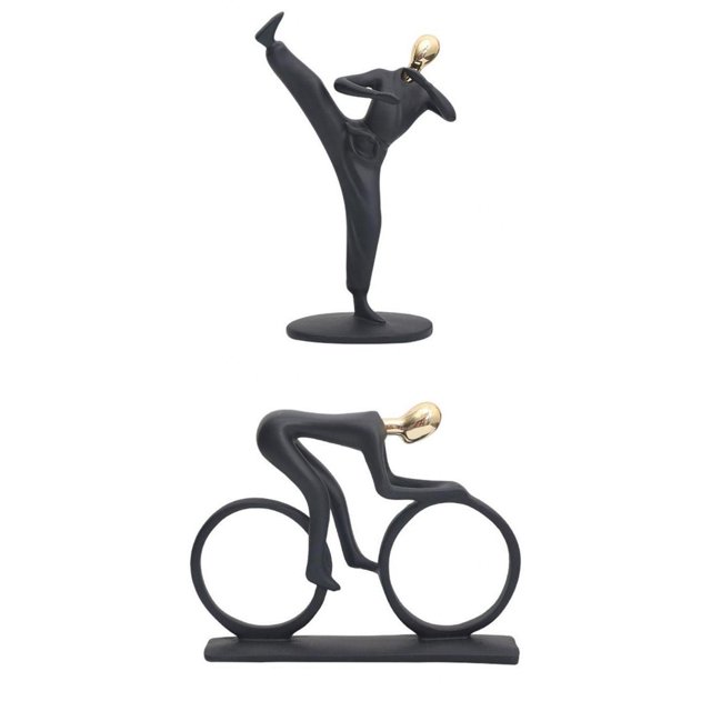 2x resina ejercicio escultura creativa estatua decoración colección adornos