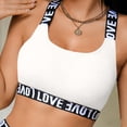 thumbnail image 4 of Hduncf Trendy Sports Bras for Women Back Criss Cross Running Bra Workout Crop Top with Built in Bra High Impact Bralettes White S, 4 of 5