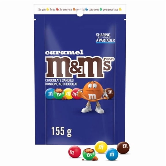 M&M’S, bonbons au chocolat au lait, caramel, format partage, 155 g
